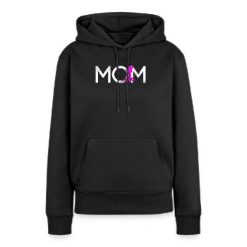 Maman randonneuse - Sweat à capuche Premium bio Femme - noir - Devant - Julia (174cm)