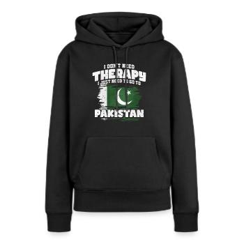 Pakistan - Frauen Premium Bio Hoodie - Schwarz - Vorne - Julia (174cm)