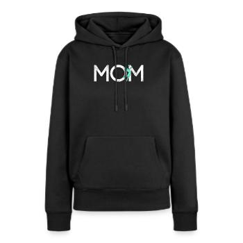 Maman volleyball - Sweat à capuche Premium bio Femme - noir - Devant - Julia (174cm)