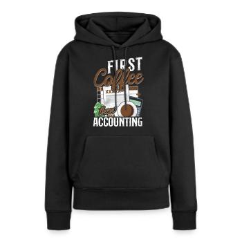 Comptable Comptable Comptable Comptabilité - Sweat à capuche Premium bio Femme - noir - Devant - Julia (174cm)