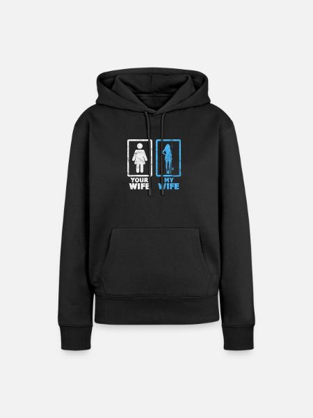 Anglerin - Frauen Premium Bio Hoodie - Schwarz