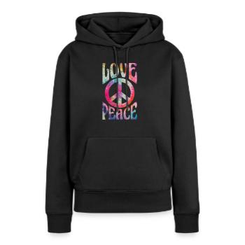 Hippie - Sweat à capuche Premium bio Femme - noir - Devant - Julia (174cm)