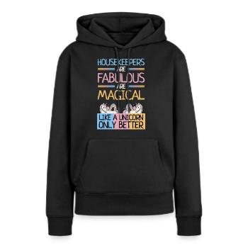 Femmes de ménage Fabuleuse licorne magique seulement mieux - Sweat à capuche Premium bio Femme - noir - Devant - Julia (174cm)