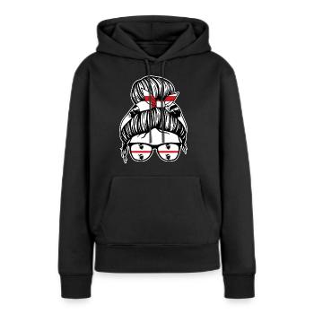 Sardaigne Drapeau sarde Sardaigne Sardaigne - Sweat à capuche Premium bio Femme - noir - Devant - Julia (174cm)