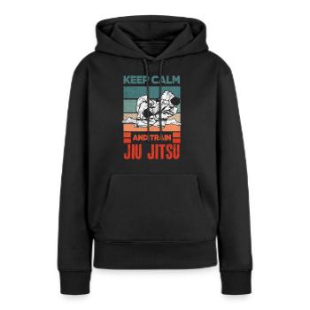 Jiu Jitsu Jiu Jitsu Jiu Jitsu - Sweat à capuche Premium bio Femme - noir - Devant - Julia (174cm)