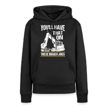 Vintage vous aurez cela sur ces plus gros travaux - Sweat à capuche Premium bio Femme - noir - Devant - Julia (174cm)