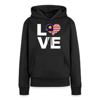 Ich liebe Malaysia Herz Flagge Malaysia - Frauen Premium Bio Hoodie - Schwarz - Vorne - Julia (174cm)