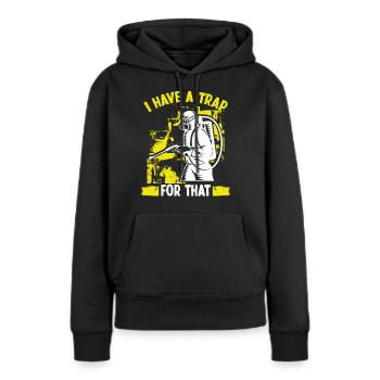 Lutte antiparasitaire Extermination Travailleur antiparasitaire - Sweat à capuche Premium bio Femme - noir - Devant - Julia (174cm)