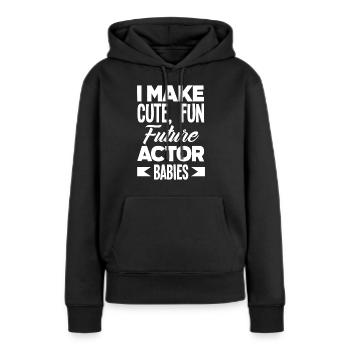 Drôle d’acteur Actrice Cadeau - Sweat à capuche Premium bio Femme - noir - Devant - Julia (174cm)