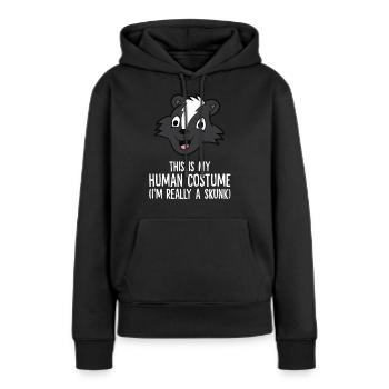C’est mon costume humain, je suis vraiment une mouffette - Sweat à capuche Premium bio Femme - noir - Devant - Julia (174cm)