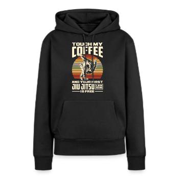 Jiu Jitsu Jiu Jitsu Jiu Jitsu - Sweat à capuche Premium bio Femme - noir - Devant - Julia (174cm)