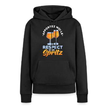 Spritz Cocktail - Frauen Premium Bio Hoodie - Schwarz - Vorne - Julia (174cm)
