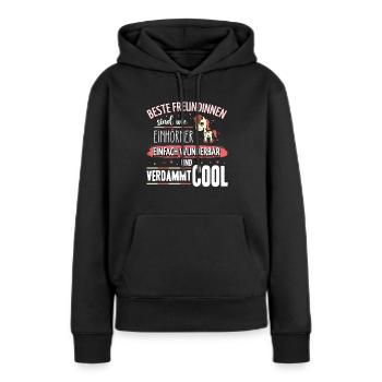 Beste Freundinnen sind wie Einhörner - Frauen Premium Bio Hoodie - Schwarz - Vorne - Julia (174cm)
