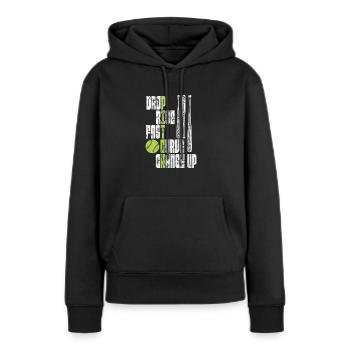 Softball - Frauen Premium Bio Hoodie - Schwarz - Vorne - Julia (174cm)