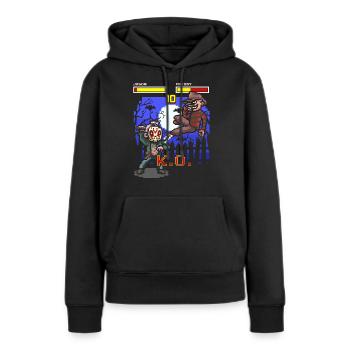 Halloween Gamer Arcade Fight Jason Freddy - Sweat à capuche Premium bio Femme - noir - Devant - Julia (174cm)