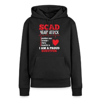 Scad Heart Attack Proud Survivor Chirurgie cardiaque - Sweat à capuche Premium bio Femme - noir - Devant - Julia (174cm)