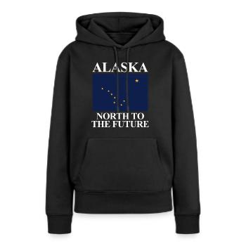 Alaska - Sweat à capuche Premium bio Femme - noir - Devant - Julia (174cm)