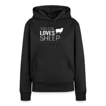 Mädchen Schaf Spruch - Frauen Premium Bio Hoodie - Schwarz - Vorne - Julia (174cm)