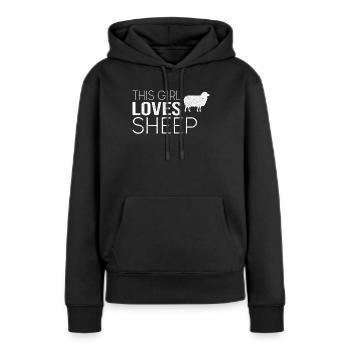 Mädchen Schaf Spruch - Frauen Premium Bio Hoodie - Schwarz - Vorne - Julia (174cm)