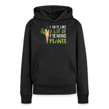 J’ai combien de plantes maudites, les filles - Sweat à capuche Premium bio Femme - noir - Devant - Julia (174cm)