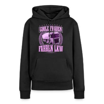 LKW Fahrerin - Frauen Premium Bio Hoodie - Schwarz - Vorne - Julia (174cm)