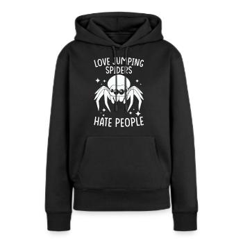 Dicton Jumping Spider - Sweat à capuche Premium bio Femme - noir - Devant - Julia (174cm)