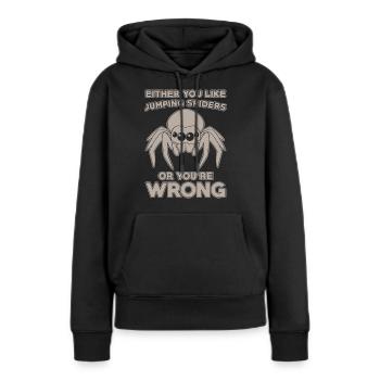 Dicton Jumping Spider - Sweat à capuche Premium bio Femme - noir - Devant - Julia (174cm)