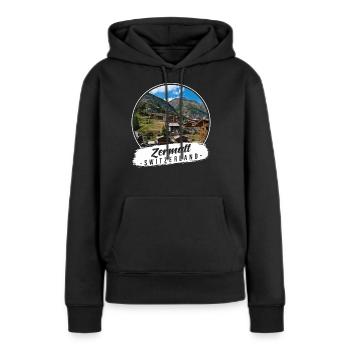 Zermatt Suisse Souvenir - Sweat à capuche Premium bio Femme - noir - Devant - Julia (174cm)