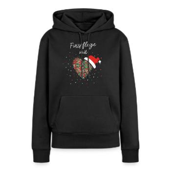 Fußpflege mit Herz Fußpflegerin Weihnachtsoutfit - Frauen Premium Bio Hoodie - Schwarz - Vorne - Julia (174cm)