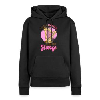 Musiker Harfenspieler Harfen Harfe Harfe - Frauen Premium Bio Hoodie - Schwarz - Vorne - Julia (174cm)