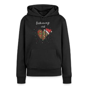 Bedienung Mit Herz Kellnerin Weihnachten Nikolaus - Frauen Premium Bio Hoodie - Schwarz - Vorne - Julia (174cm)
