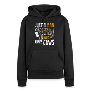 Butcher Butcher Butcher Butcher’s Gift - Sweat à capuche Premium bio Femme - noir - Devant - Julia (174cm)