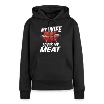 Butcher Butcher Butcher Butcher’s Gift - Sweat à capuche Premium bio Femme - noir - Devant - Julia (174cm)