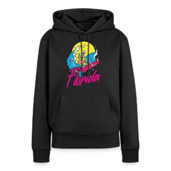 Florida - Frauen Premium Bio Hoodie - Schwarz - Vorne - Julia (174cm)