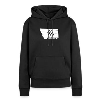 Montana - Sweat à capuche Premium bio Femme - noir - Devant - Julia (174cm)