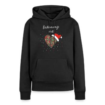Bedienung Mit Herz Kellnerin Weihnachtsoutfit - Frauen Premium Bio Hoodie - Schwarz - Vorne - Julia (174cm)