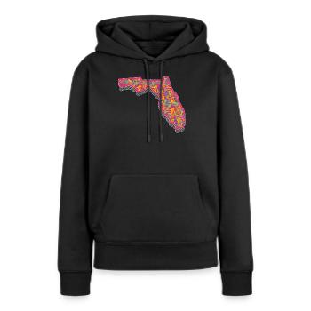 Florida - Frauen Premium Bio Hoodie - Schwarz - Vorne - Julia (174cm)
