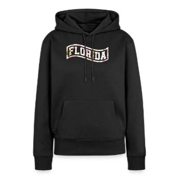 Florida - Frauen Premium Bio Hoodie - Schwarz - Vorne - Julia (174cm)