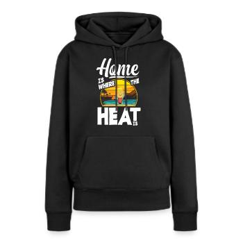 Florida - Frauen Premium Bio Hoodie - Schwarz - Vorne - Julia (174cm)