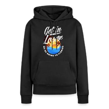Florida - Frauen Premium Bio Hoodie - Schwarz - Vorne - Julia (174cm)