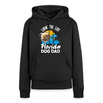 Florida - Frauen Premium Bio Hoodie - Schwarz - Vorne - Julia (174cm)