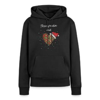 Therapeutin Therapie Wichtelgeschenk Nikolausmütze - Frauen Premium Bio Hoodie - Schwarz - Vorne - Julia (174cm)