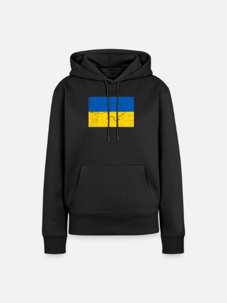 Ukraine Flagge - Frauen Premium Bio Hoodie - Schwarz