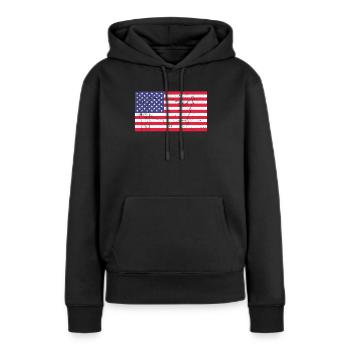 Amerika Flagge - Frauen Premium Bio Hoodie - Schwarz - Vorne - Julia (174cm)