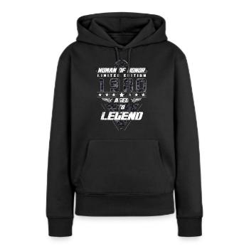 Woman of Honor Birthday 1980 Camouflage Gift - Women’s Premium Organic Hoodie - black - Front - Julia (174cm)