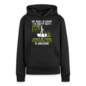 Compte bancaire bowfishing vide Bowhunter Fisherman - Sweat à capuche Premium bio Femme - noir - Devant - Julia (174cm)