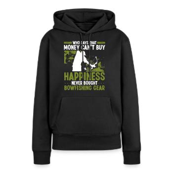 Bowfishing Money achète Happiness Airboat Bowhunter - Sweat à capuche Premium bio Femme - noir - Devant - Julia (174cm)