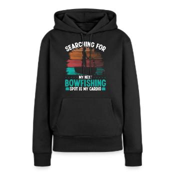 Bowfisher Bowfishing Spot Bowhunter Pêcheur - Sweat à capuche Premium bio Femme - noir - Devant - Julia (174cm)
