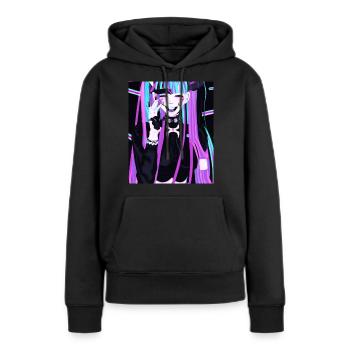 Goth Anime Vaporwave mignon et effrayant Goth - Sweat à capuche Premium bio Femme - noir - Devant - Julia (174cm)