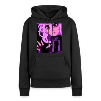 Goth Anime Vaporwave Sexy Goth Girl - Sweat à capuche Premium bio Femme - noir - Devant - Julia (174cm)